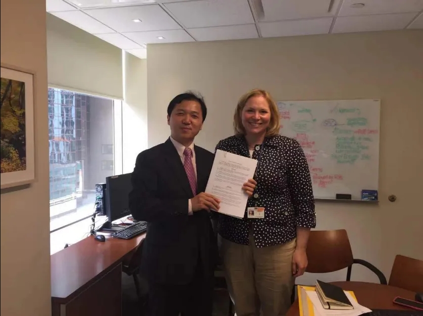 盛诺一家副总赵建勇赴美与纪念斯隆-凯特琳癌症中心签约